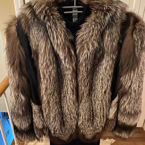 FOX: Authentic Grey Fox Fur Jacket / Cape - Picture 2 of 14